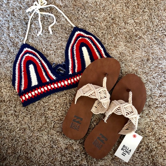 Billabong Shoes - Billabong || White Crochet Sandals
